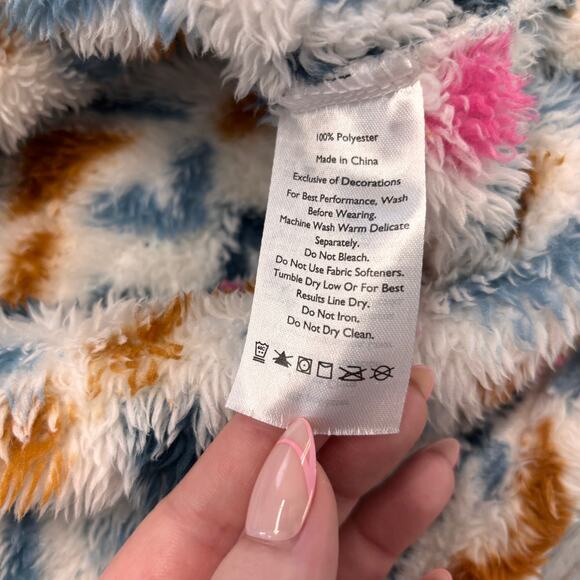 Eddie Bauer Quarter Zip White Pink Aztec Womens 2XL Ultra Soft Fleece Sweatshirt - Picture 6 of 8